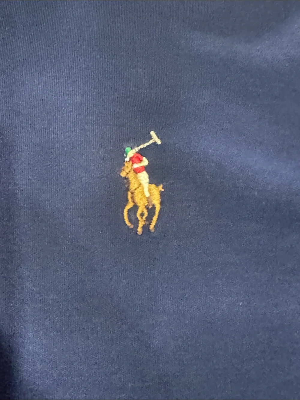 Ralph Lauren Navy Polo with multi color Pony Embroidery M